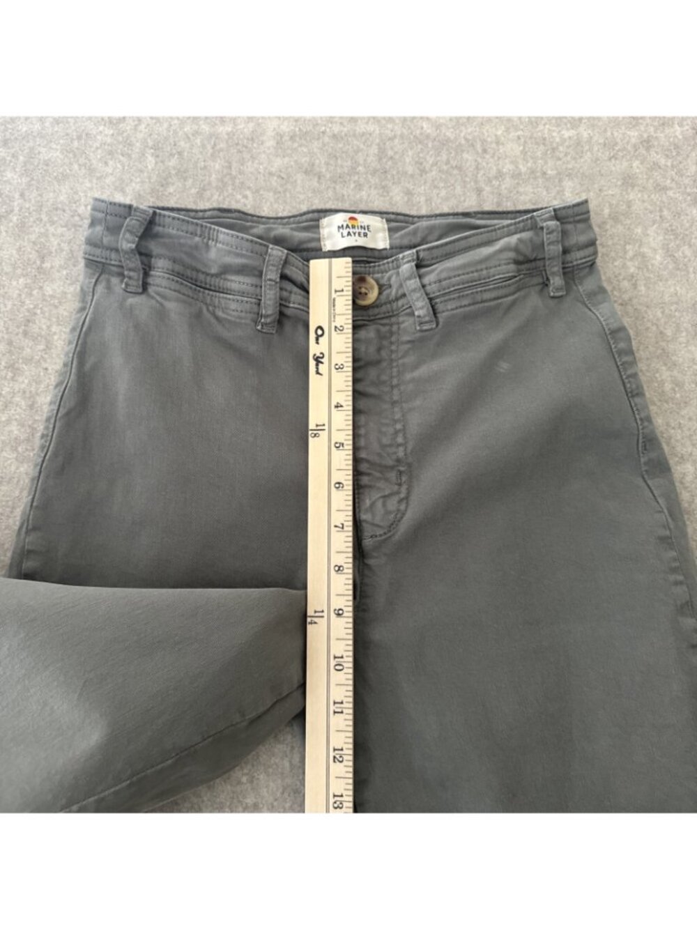 Marine Layer Bridget Wide Leg Crop Pants Womens 4 Slate Gray Cotton Stretch - Picture 6 of 16